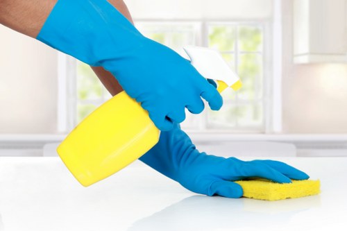 Spot cleaning a mattress stain with a cloth
